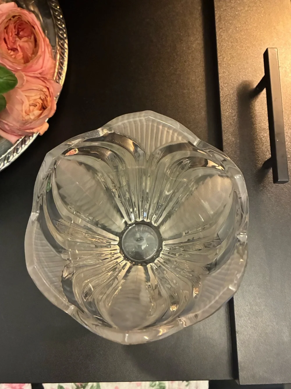 Vintage Avitra Designs Crystal Tulip Vase | Frosted Etched | MCM Modern Decor - Picture 6 of 8